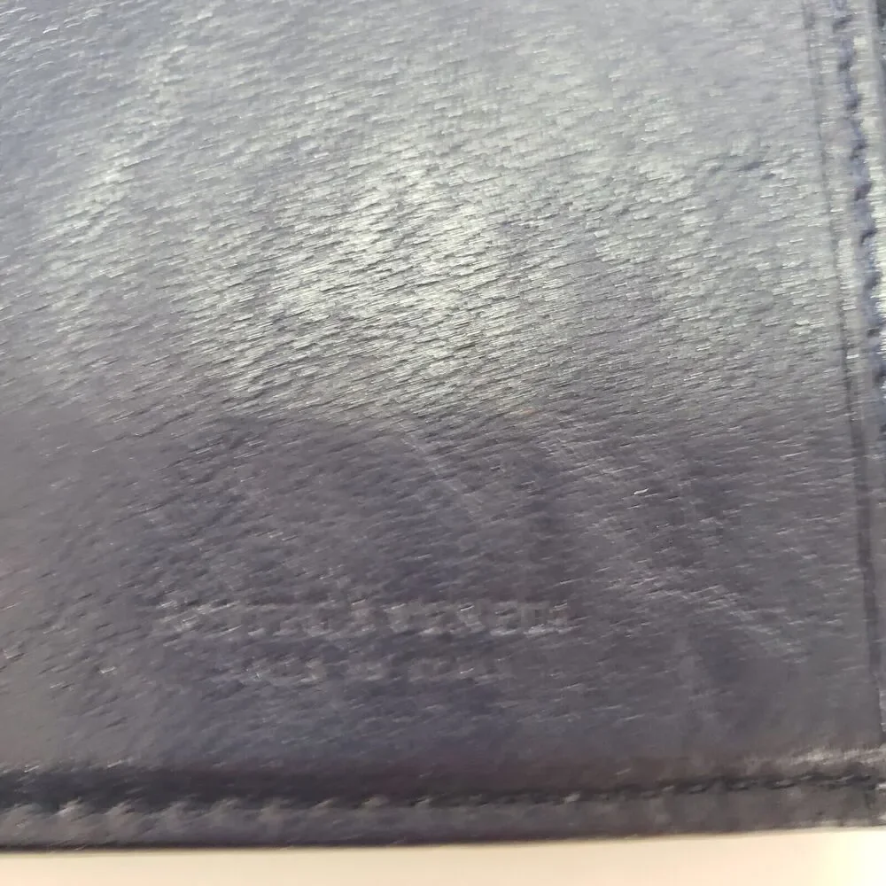BOTTEGA VENETA Interatiato Woven Blue Leather Bifold Wallet Large Multi Card